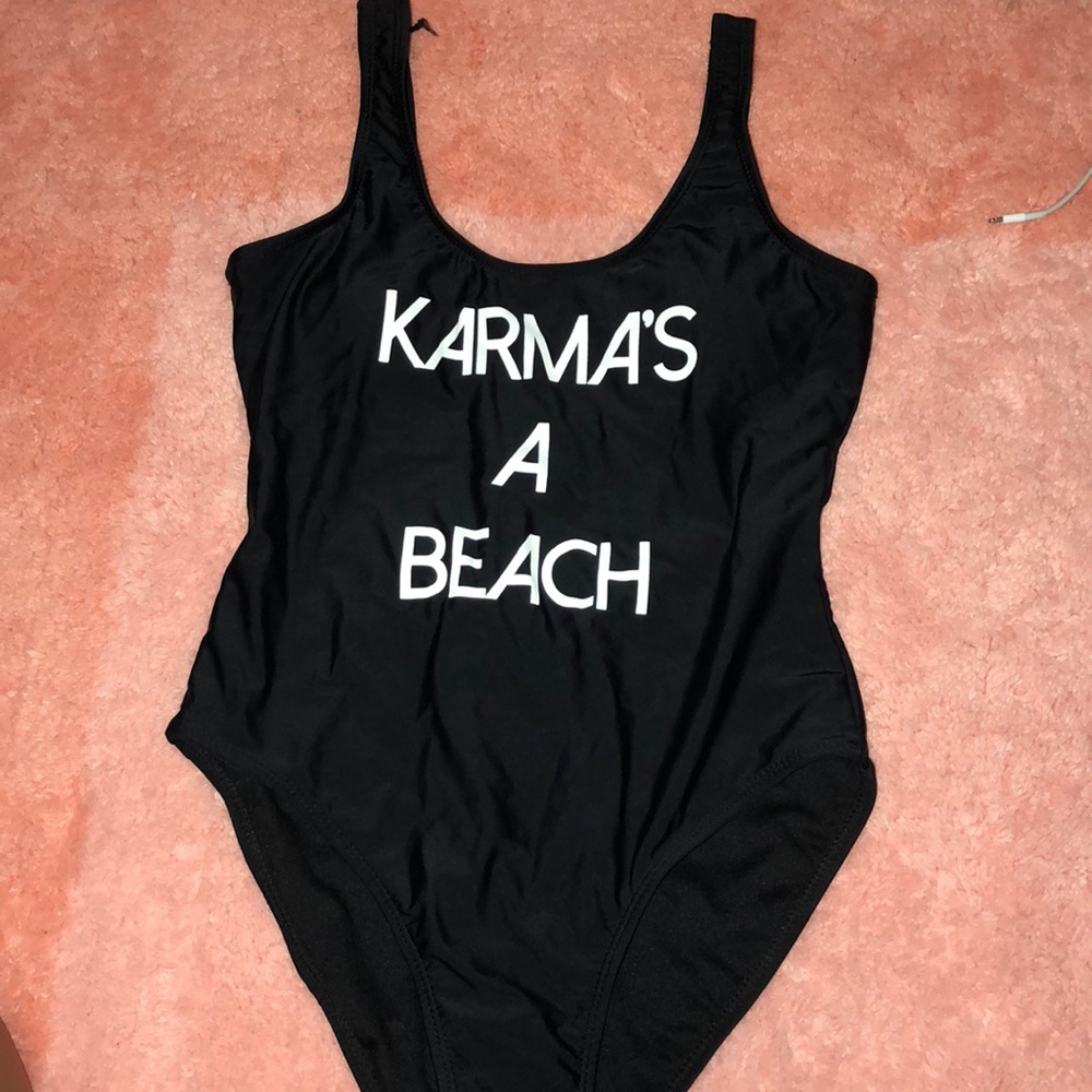 Black one piece swimsuit